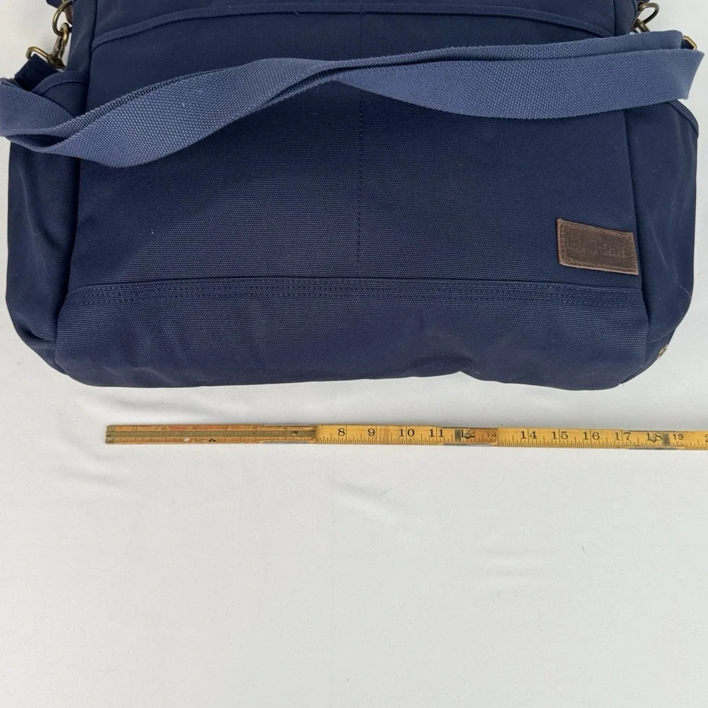 L.L.Bean Stonington Daily Commuter Travel Work Bag Navy Blue Canvas 17